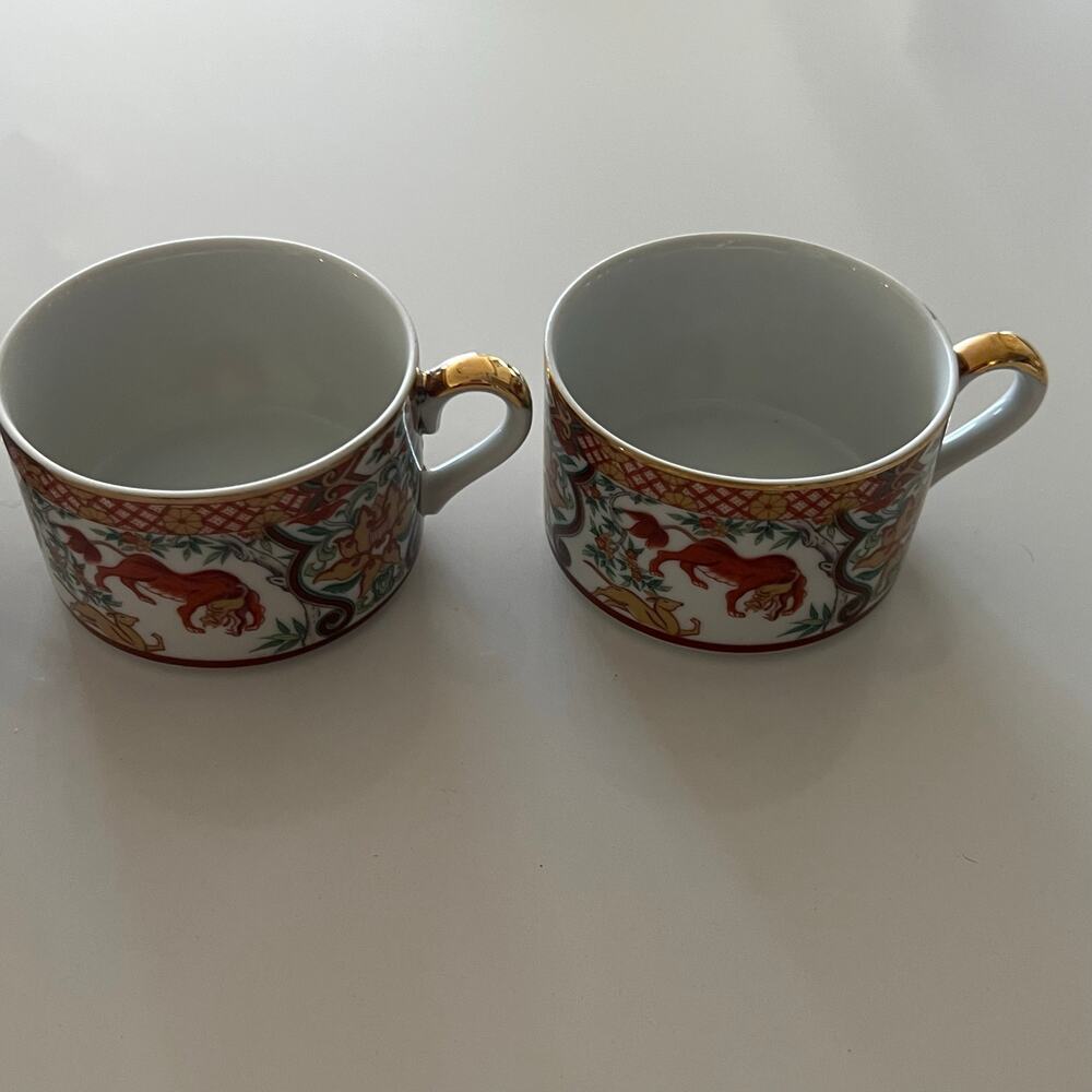 Vintage SAJI Japan Fine China Imari Royal Pheasant 9pc Set - 5 Plates & 4 Cups - Picture 8 of 16